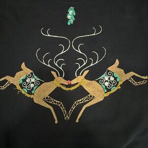 Cristina Maxx Christmas Reindeer Sweatshirt Embellished Holiday Festive VTG  M